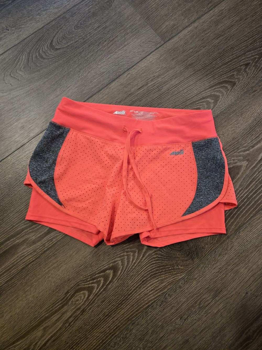 Avia Coral Athletic Shorts with Gray Side Panels